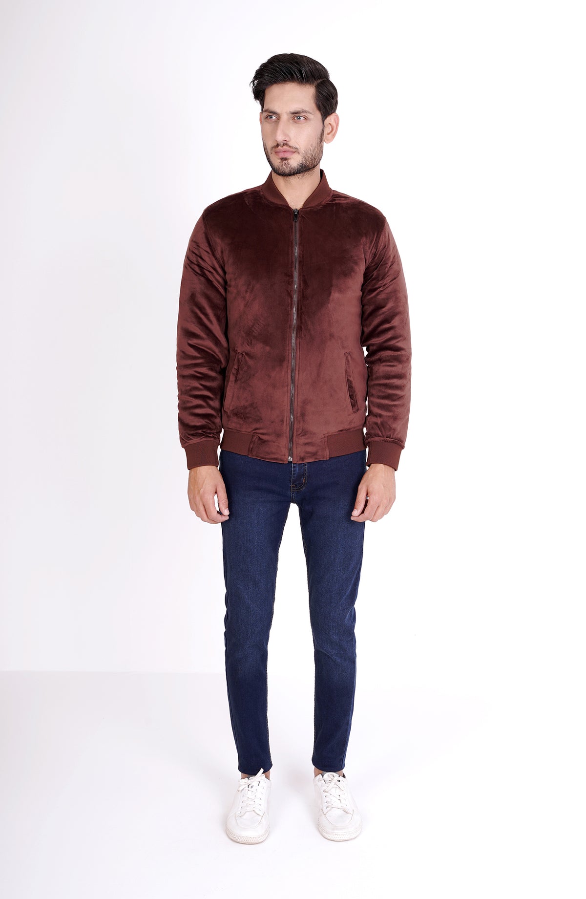 Velour Jacket In Brown