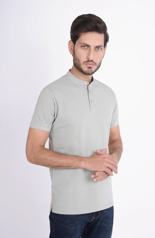 Mao Collar Polo Tee