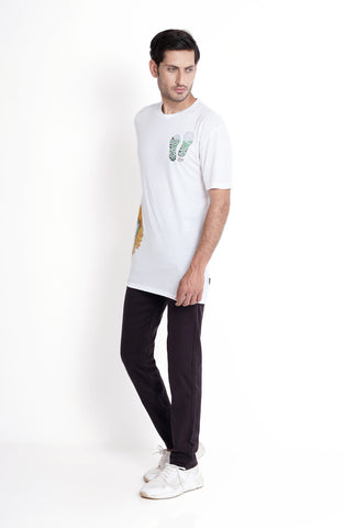 Nature Print Tee In White