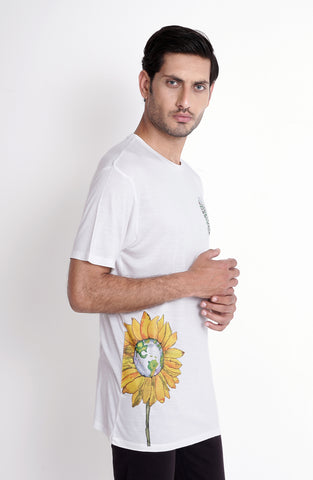 Nature Print Tee In White