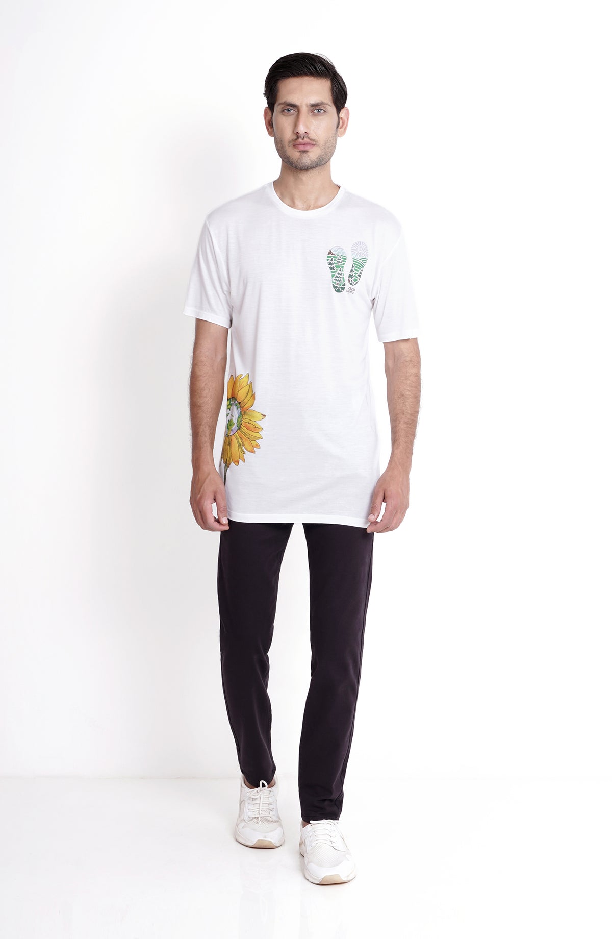 Nature Print Tee In White