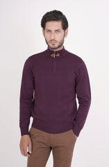 Front Zip Jumper In Burgundy