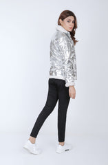 Womens Metallic Puffer Jacket