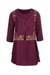 Embroided Waist Coat Top